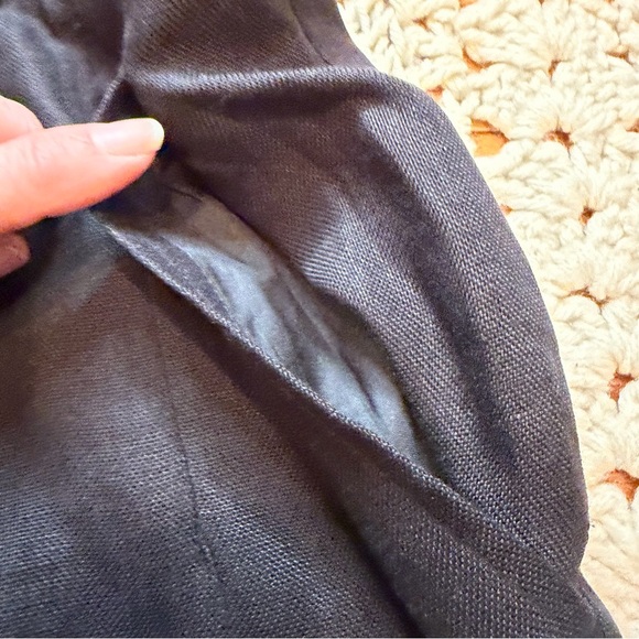 Talbots Vintage Irish Linen Black High-Rise Pleated Trousers Size 6 - altered - Picture 6 of 16